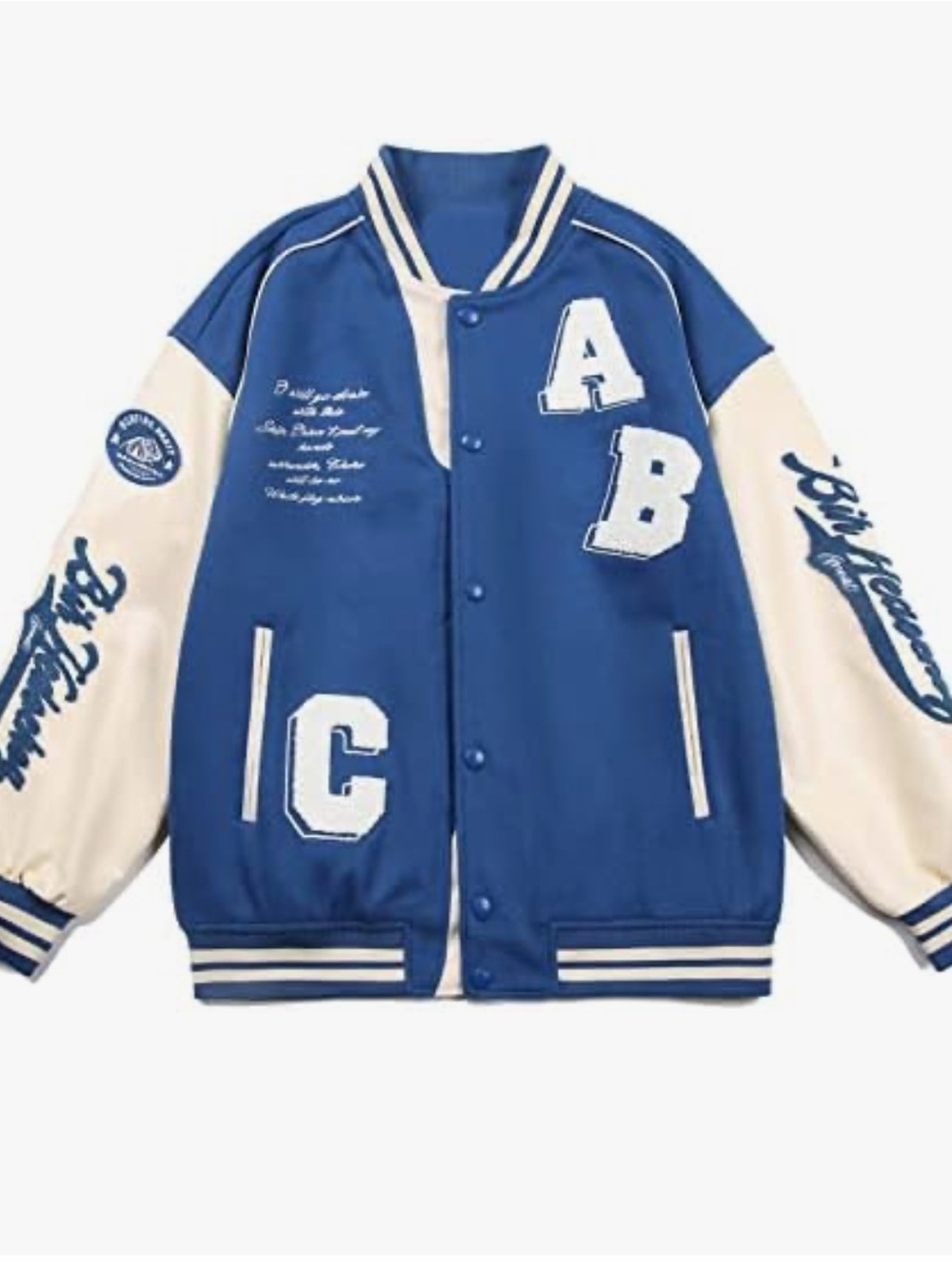 Aelfric Eden Love Letter Print Varsity Jacket Unisex Large Streetwear NWOT